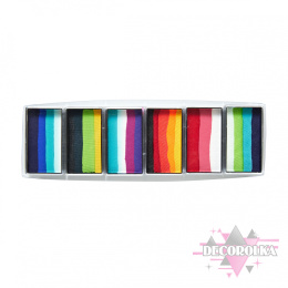Global Colours Paint Palette Rainbow Burst 6 One Stroke 6x15g