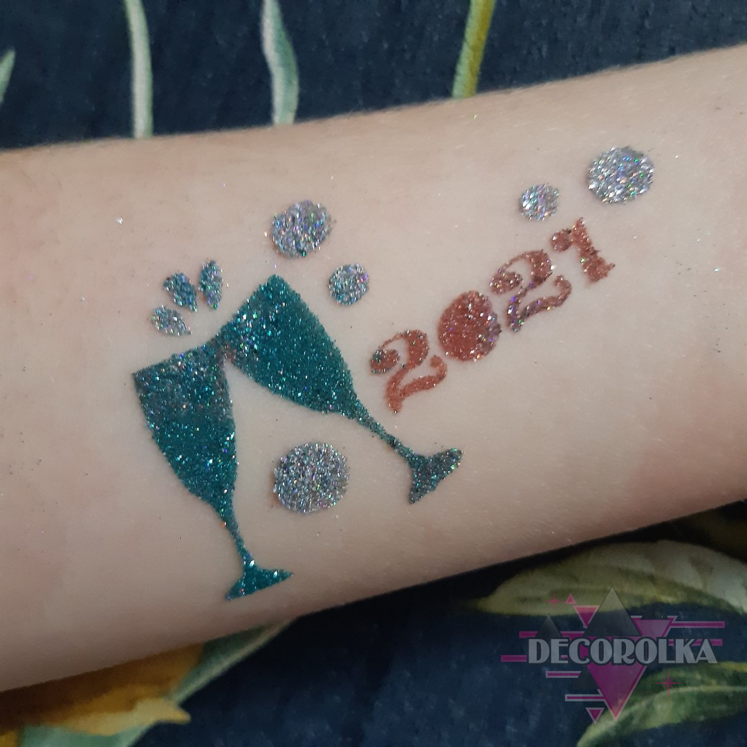 Glitter Tattoo stencils NEW YEAR'S EVE