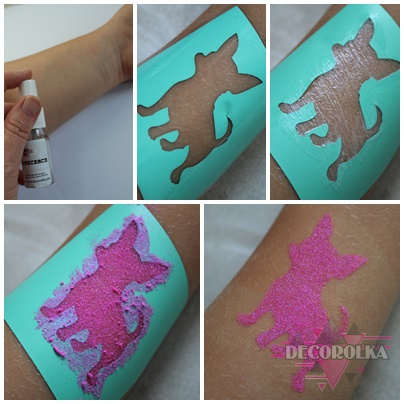 glitter tattoos stencils Dinosaur Set