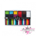 Global Colours Rainbow Explosion Paint Palette – Multi One Strokes + BnW Face & BodyArt Palette Sampler 12x 15g