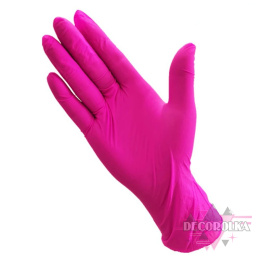 Rękawiczki nitrylowe bezpudrowe L różowe