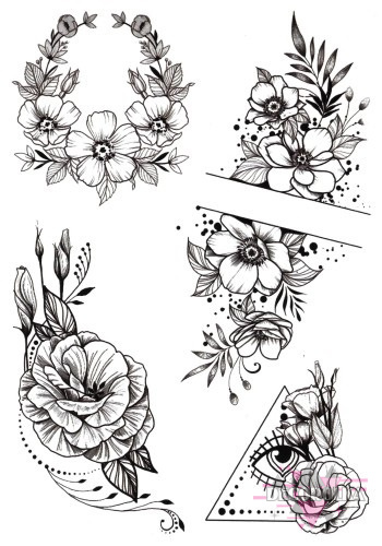Tatuaże wodne 23 kwiaty