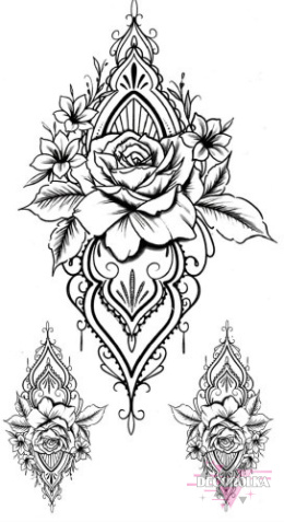 Tatuaże wodne 18 mandala róża