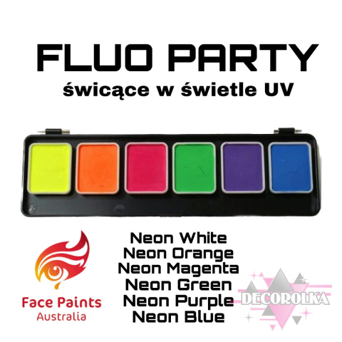 Paleta farb do twarzy i ciała FPA Neon 6 Square