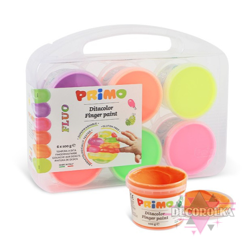 Farby do malowania palcami FLUO 6x100g