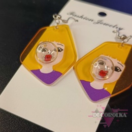 Kolczyki dziewczynka z gumą balonową żółty