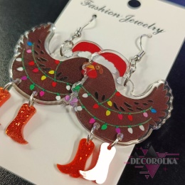 Kolczyki świąteczna kura