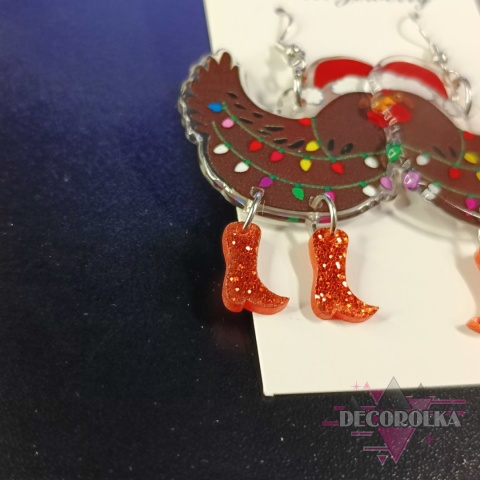 Kolczyki świąteczna kura