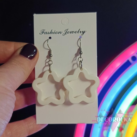 Kolczyki gwiazki białe