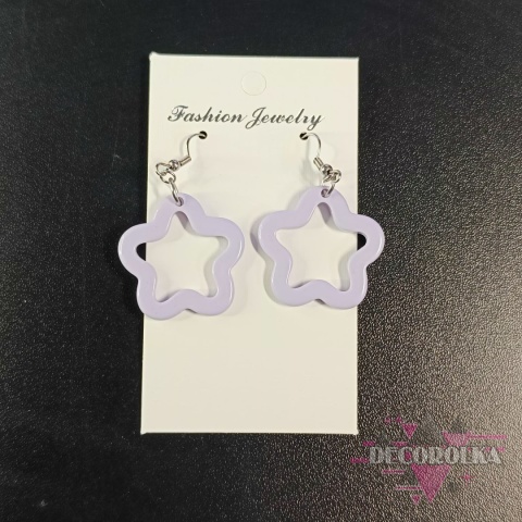 Kolczyki gwiazki jasny fiolet