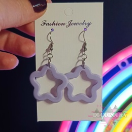 Kolczyki gwiazki jasny fiolet