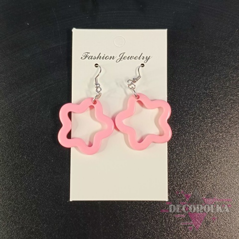 Kolczyki gwiazki jasny róż