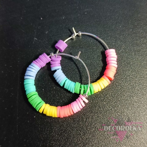 Kolczyki tęczowe koła