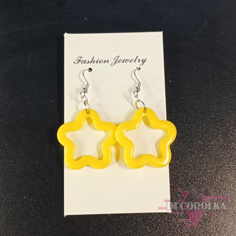 Kolczyki gwiazki żółte