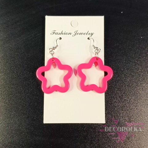 Kolczyki gwiazki różowe