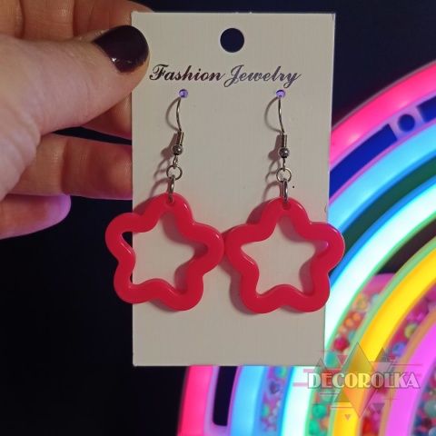 Kolczyki gwiazki różowe