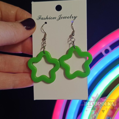 Kolczyki gwiazki zielone
