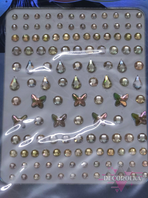 Samoprzylepne kryształki mix złote