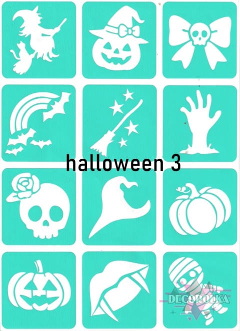 Szablony do tatuaży brokatowych HALLOWEEN 3