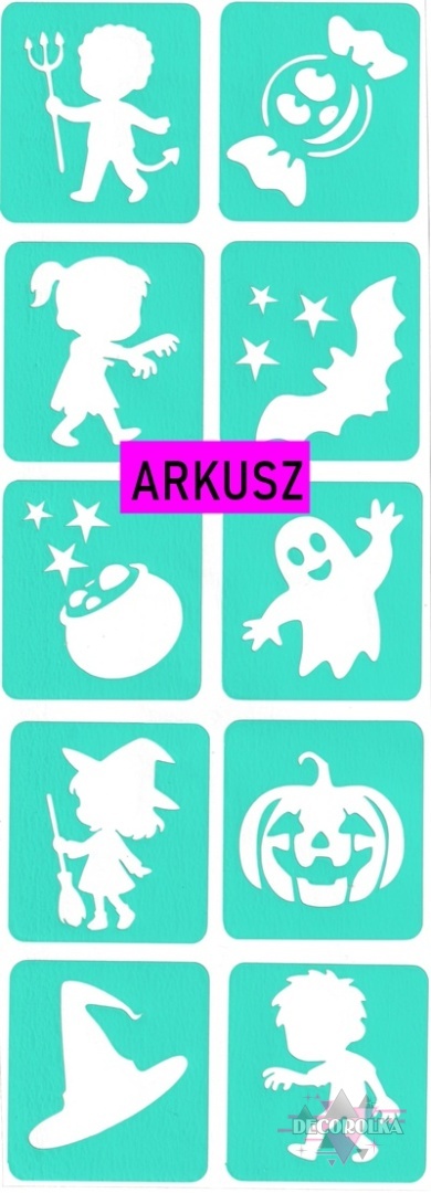 Szablony do tatuaży brokatowych MINI HALLOWEEN 2 ARKUSZ