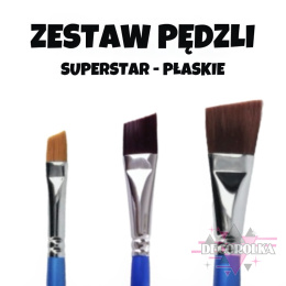 ZESTAW PĘDZLI PŁASKICH Superstar