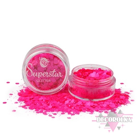 Chunky glitter Superstar Fluorescent Pink 8 ml