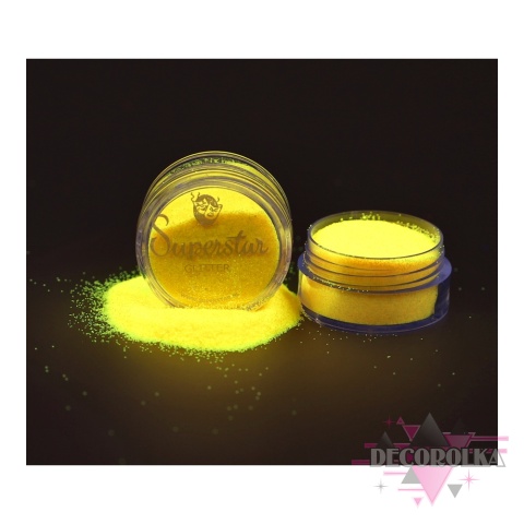 Brokat Superstar Fine Glitter Fluorescent Yellow 5ml