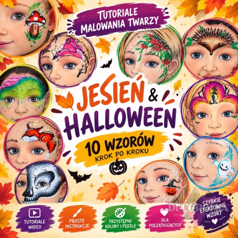 Maluj z nami, czyli face painting krok po kroku JESIEŃ I HALLOWEEN 10 WZORÓW