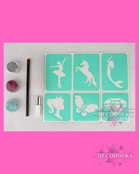 Mini zestaw tatuaży brokatowych DLA DZIEWCZYNEK