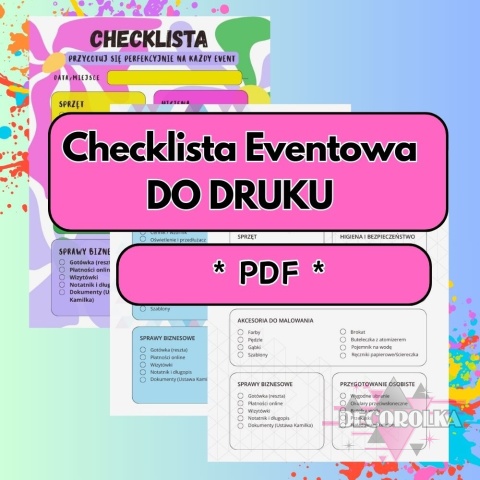 Checklista Eventowa dla face paintera DO DRUKU
