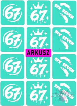Szablony Tatuaże brokatowe Zestaw SIX SEVEN ARKUSZ