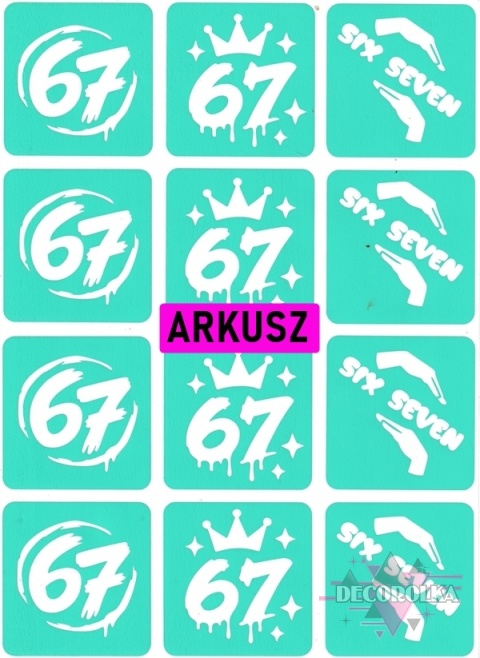 Szablony Tatuaże brokatowe Zestaw SIX SEVEN ARKUSZ