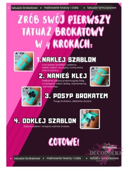 Szablony Tatuaże brokatowe Zestaw SIX SEVEN ARKUSZ