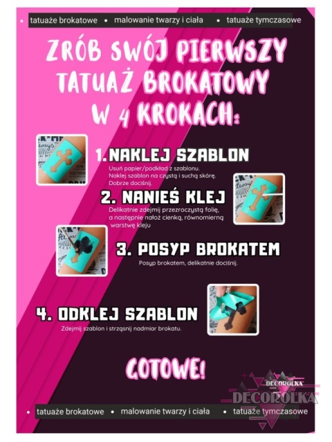 Szablony Tatuaże brokatowe Zestaw SIX SEVEN ARKUSZ