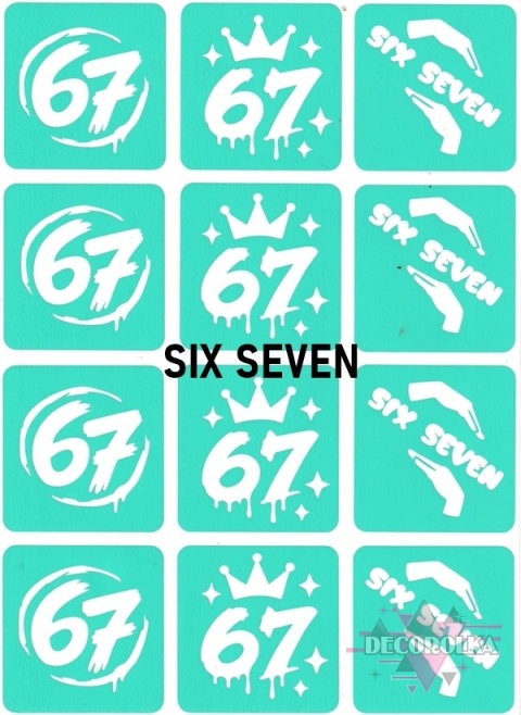 Szablony do tatuaży brokatowych SIX SEVEN