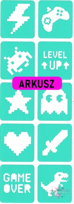 Szablony do tatuaży brokatowych MINI PIXEL ARKUSZ
