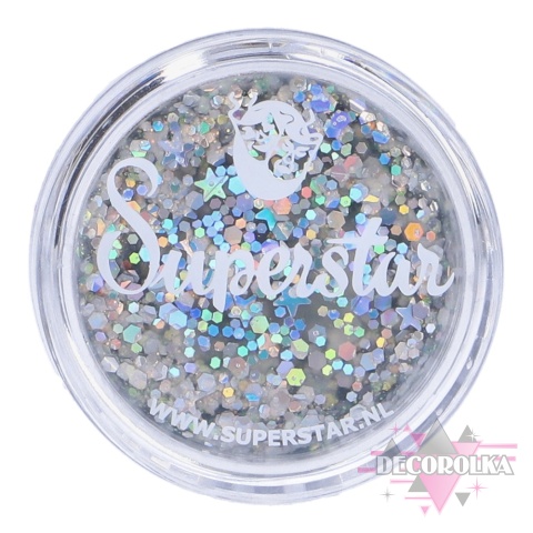 Brokat w kremie  Superstar Chunky Glitter Cream Silver Starlight