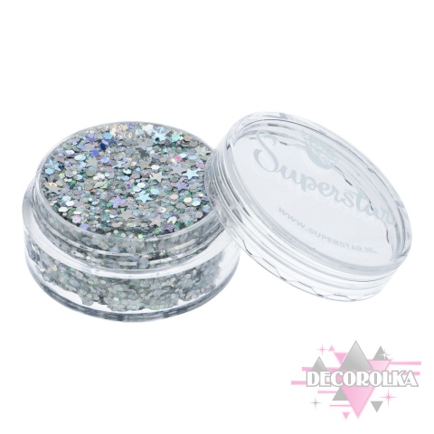 Brokat w kremie  Superstar Chunky Glitter Cream Silver Starlight