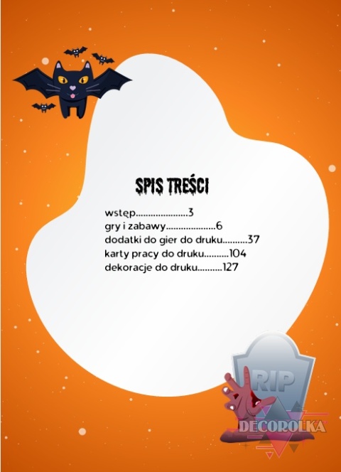Zabawy na Halloween dla dzieci – 25 pomysłów + karty pracy do druku | E-book
