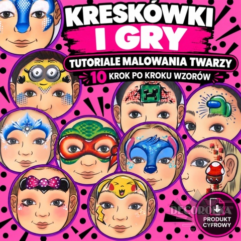 Malowanie twarzy krok po kroku – 10 wzorów z bajek i gier | Tutoriale wideo